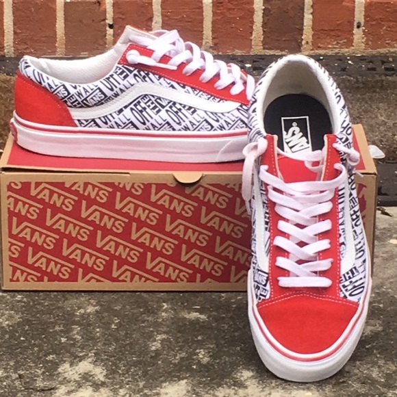 vans off the wall red and white